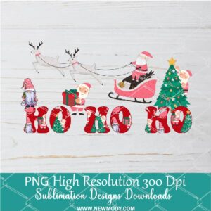 Santa Ho ho ho Png, Chrismtas tree and gifts & DTF T-Shirt Design Digital Download