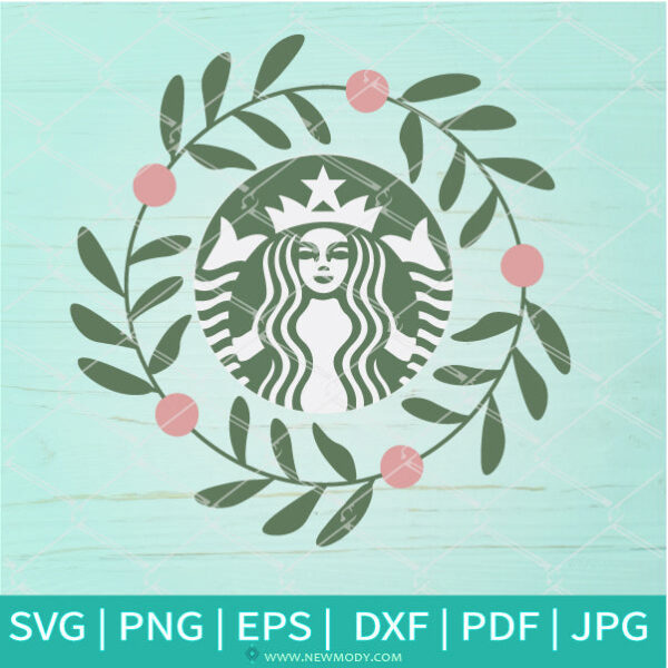 Floral Circle Frame Strabucks SVG - Floral Monogram SVG - Circle Frame SVG - Newmody