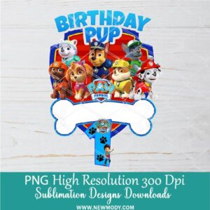 Paw Patrol 1st Birthday PNG Sublimation