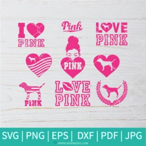 Pink Bundle SVG - Love Pink SVG - Pink Nation SVG - Bundle SVG - Newmody