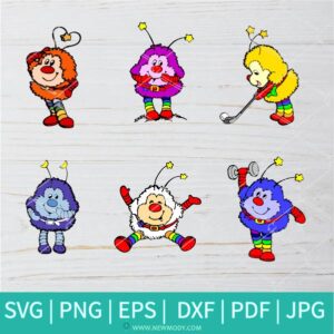 Rainbow Brite Bundle  SVG - Rainbow SVG -  Rainbow Cartoon SVG - Rainbow Brite svg - Newmody