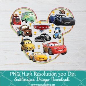 Disney Cars PNG For Sublimation, Mikey Mouse PNG, Disney PNG