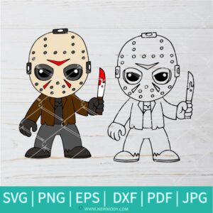 Chibi Jason SVG Layered - Horror Movie Svg - Halloween SVG - Newmody