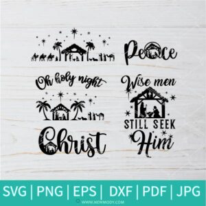 Nativity Scene Christmas SVG - Christmas SVG - Faith Over Fear SVG - Newmody