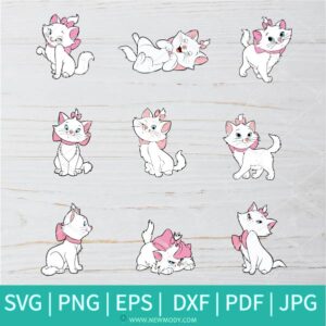 Marie Cat Bundle SVG - Aristocats I'm a Lady SVG - Aristocats SVG  - Marie Cat SVG - Newmody