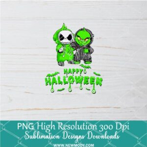 Happy halloween Grunch Jack PNG For Sublimation, Funny Green Halloween PNG Clipart