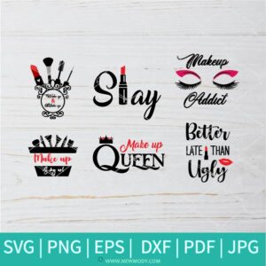 Make up Quotes Bundle SVG - Makeup Quotes SVG - Makeup SVG - Lashes SVG - Newmody