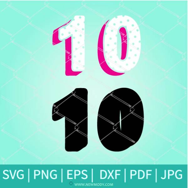 Lol Doll Birthday Numbers SVG - Polka Dots Numbers SVG