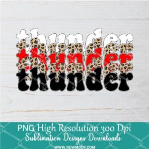 Thunder red black leopard PNG For Sublimation