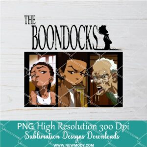 The Boondocks Black PNG For Sublimation, The Boondocks PNG