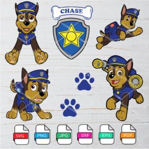 Chase Paw Patrol SVG  Bundle Newmody