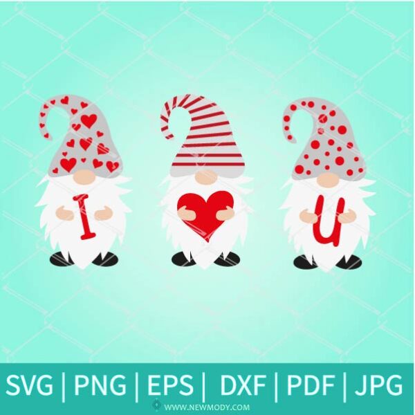 I Love You Gnomes SVG - Valentine Gnome SVG - Gnome Valentine's Day  SVG - Valentines Hearts SVG - Love SVG - Heart SVG - Newmody