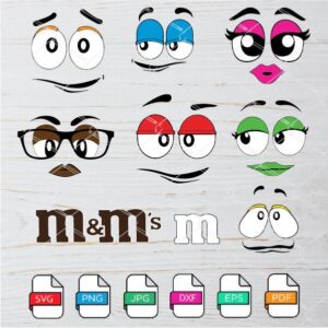 M and M Face SVG Bundle - M&Ms Face PNG -M and Ms Face Clipart Newmody