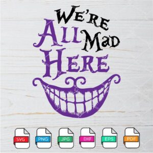 Cheshire Cat SVG -  Alice in Wonderland SVG Newmody