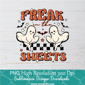 Freak in the sheets Ghosts PNG For Sublimation, Funny Ghost PNG, Halloween Clipart PNG