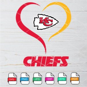 Chiefs Heart SVG - Kansas City Chiefs SVG Newmody