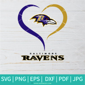 Baltimore Ravens Heart SVG - Baltimore Ravens Logo SVG - Newmody