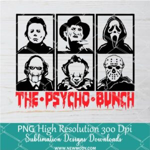 The Psycho Bunch PNG For Sublimation, Halloween PNG