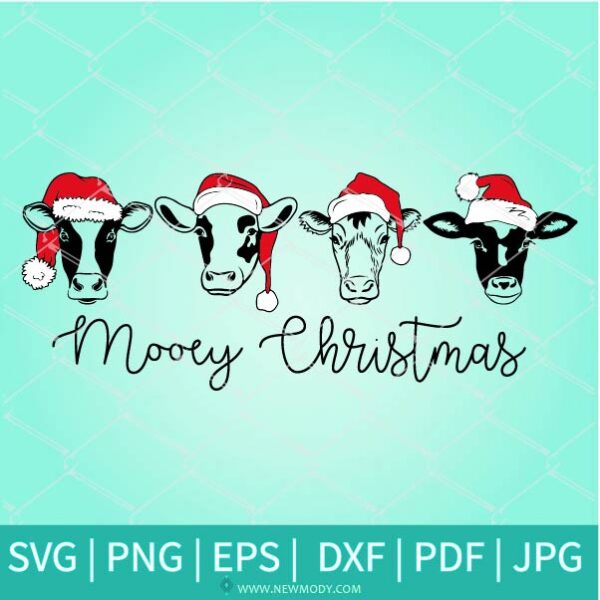 Mooey Christmas Cow SVG PNG, Cute and Funny Funny Xmas Cow Sublimation Shirt Design DTF print Download